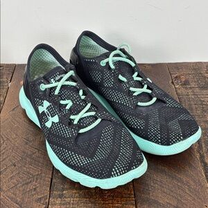 Under Armour SpeedForm Apollo Vent Women's 6.5 Athletic Running Shoes Black Mint